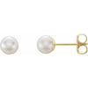 14K White 4 mm Cultured White Akoya Pearl Earrings