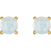 14K White 4 mm Natural White Opal Earrings