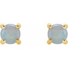 14K White Gold Natural Opal Stud Earrings â€“ Elegant 4 mm Design