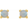 14K White 4 mm Natural White Opal Earrings