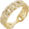 Use the Stackable Chain Link Ring, 14K Yellow Gold, Round, 1/4 Ctw Natural Diamond Link Ring to create alt text