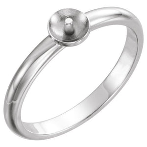 14K Gold Cultured White Freshwater Pearl Ring