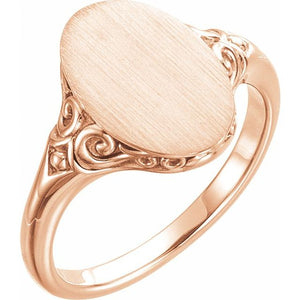 14K Gold Signet Ring - Options Available