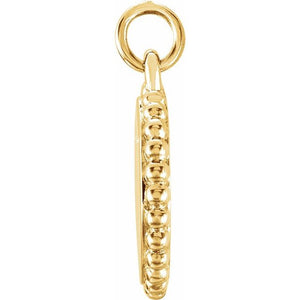 Engravable Round Beaded Pendant
