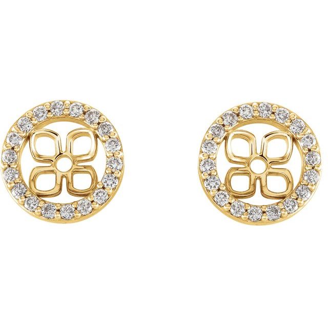 14K Yellow 6 mm ID 1/6 CTW Natural Diamond Earring Jackets