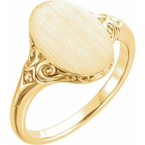 14K Gold Signet Ring - Options Available