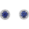 14K White Gold Lab-Grown Blue Sapphire Earrings â€“ Elegant Design