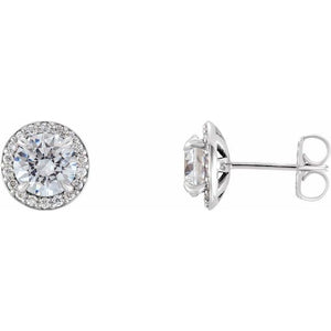 Natural Diamond Earrings | 14K Gold options* | 1 CTW | 5 Mm | Round | Friction Backs | Polished
