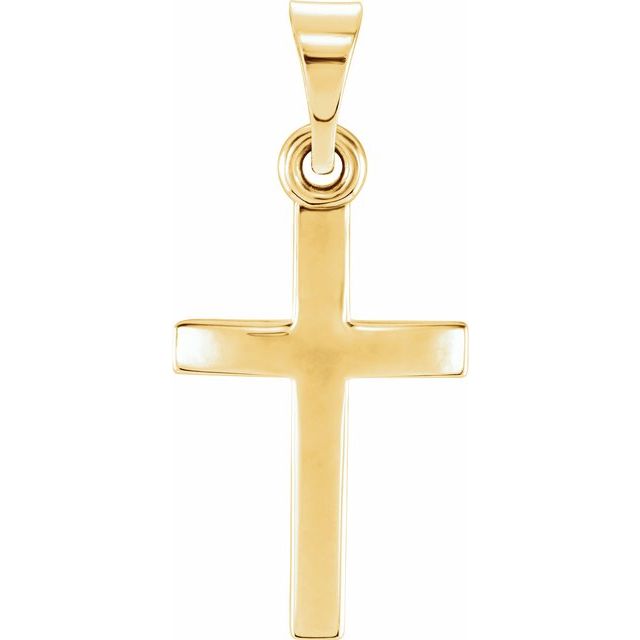 14K Yellow Gold 17x11.5 mm Elegant Cross Pendant