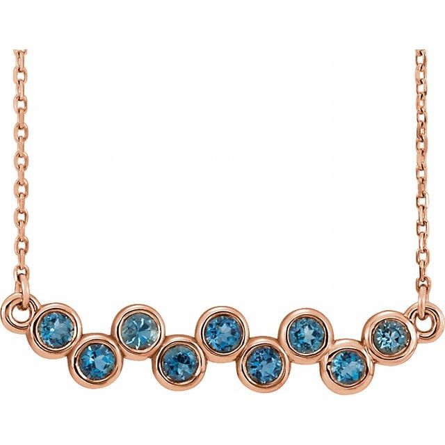 14K Gold Natural Aquamarine Necklace - Options Available