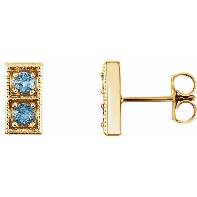 Natural Aquamarine Earrings with Multiple Stone Options in 14K Gold, Silver & Platinum