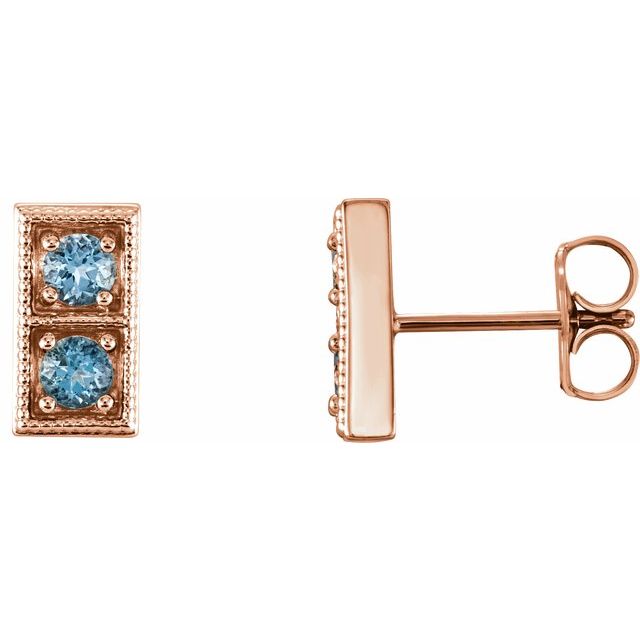 Natural Aquamarine Earrings with Multiple Stone Options in 14K Gold, Silver & Platinum