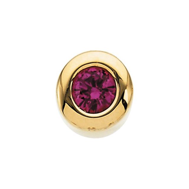 14K Gold Imitation Garnet Birthstone Pendant