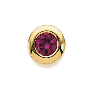 14K Gold Imitation Garnet Birthstone Pendant