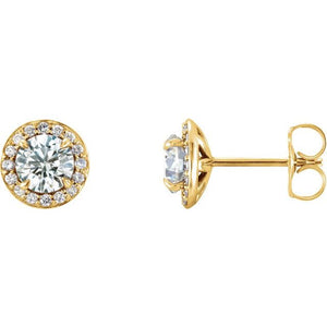 Natural Diamond Earrings | 14K Gold options* | 1 CTW | 5 Mm | Round | Friction Backs | Polished