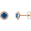 14K White Gold Lab-Grown Blue Sapphire Earrings â€“ Elegant Design