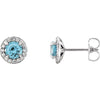 14K White Gold Lab-Grown Blue Sapphire Earrings â€“ Elegant Design