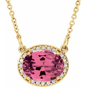 14K Gold Aquamarine And Diamond Necklace - Options Available