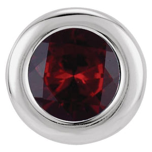 Imitation Garnet Birthstone Pendant with Round Stone in 14K Gold
