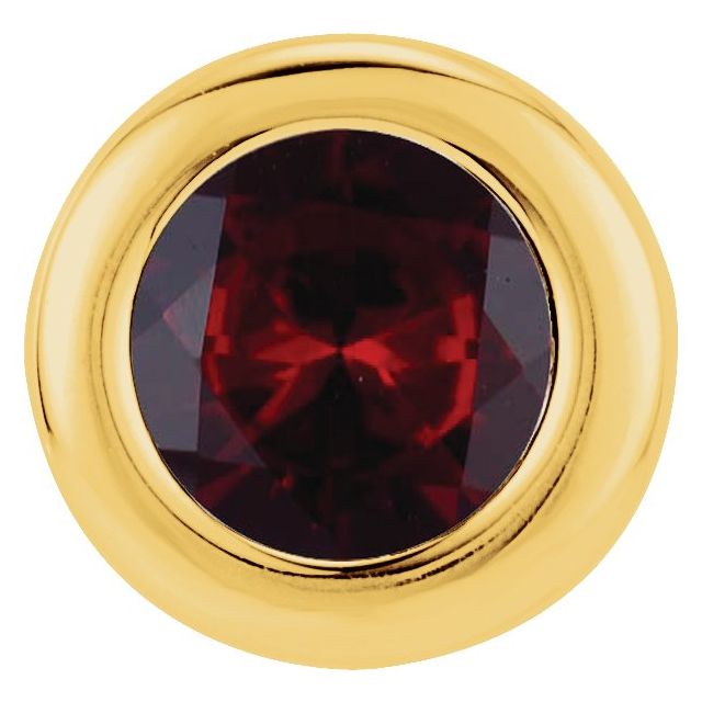 14K Gold Imitation Garnet Birthstone Pendant