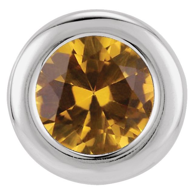 14K Gold Imitation Garnet Birthstone Pendant