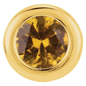 Imitation Garnet Birthstone Pendant with Round Stone in 14K Gold