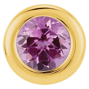 Imitation Garnet Birthstone Pendant with Round Stone in 14K Gold