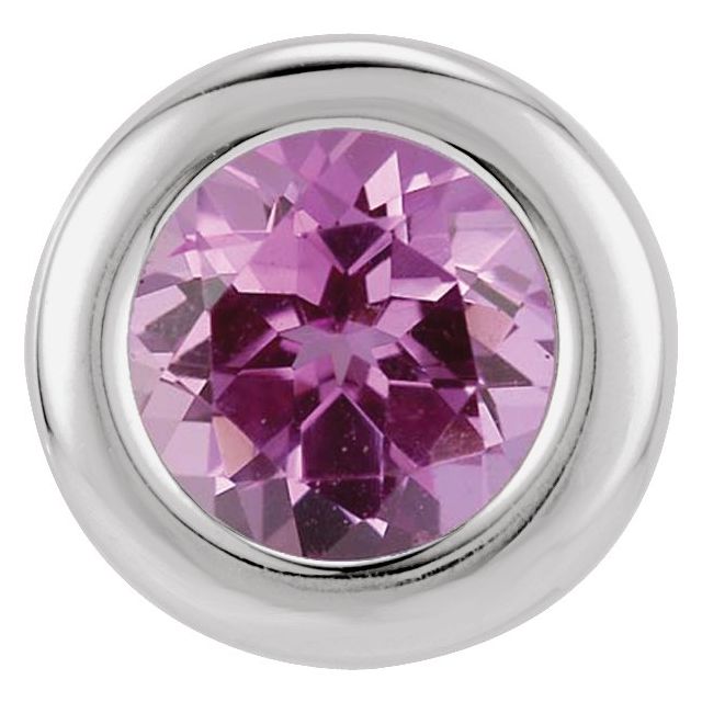 14K Gold Imitation Garnet Birthstone Pendant