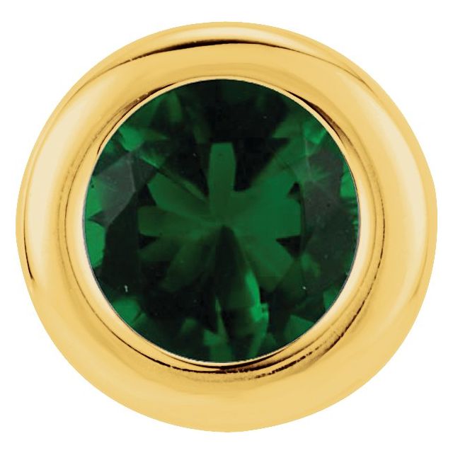 14K Gold Imitation Garnet Birthstone Pendant