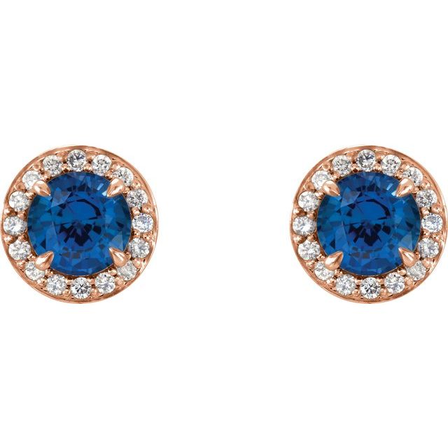 14K White Gold Lab-Grown Blue Sapphire Earrings â€“ Elegant Design