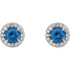 14K White Gold Lab-Grown Blue Sapphire Earrings â€“ Elegant Design