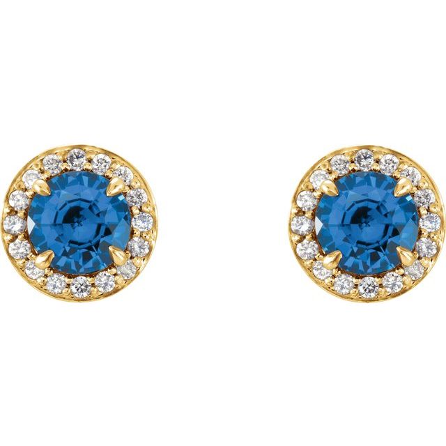 14K White Gold Lab-Grown Blue Sapphire Earrings â€“ Elegant Design