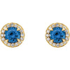 14K White Gold Lab-Grown Blue Sapphire Earrings â€“ Elegant Design