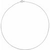 Exquisite Platinum 1 mm Cable Chain Necklace - 16 Inches Polished