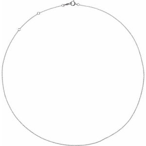 14K Yellow Gold 1 mm Adjustable Cable Chain Necklace 16-18