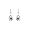 Sterling Silver Lever Back Earrings with Natural Blue Sapphires