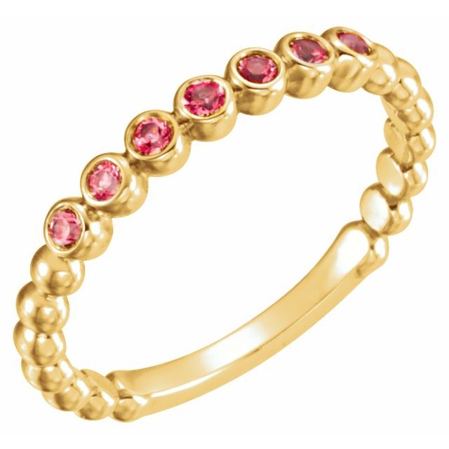 14K Gold Natural Aquamarine Stackable Ring