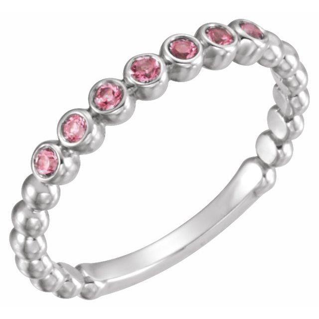 Natural Aquamarine Stackable Ring with Multi-Stone Options Crafted in 14K Gold, Silver & Platinum