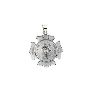 Polished Sterling Silver 25 mm St. Florian Medal 24