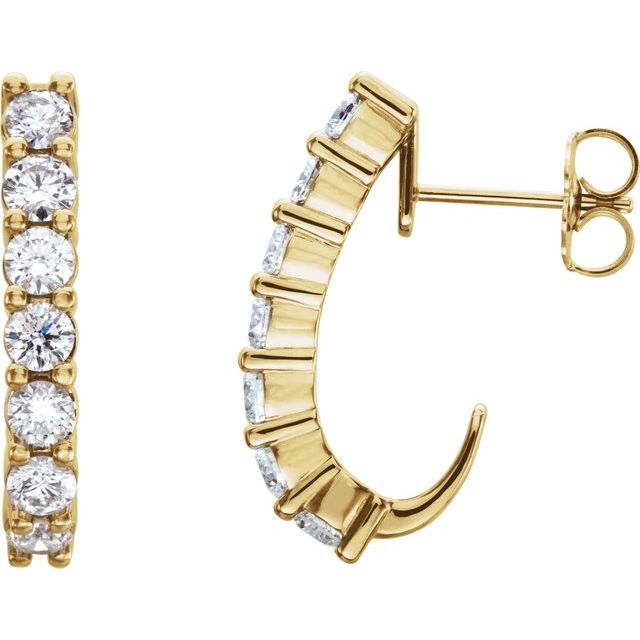 14K Gold Natural Diamond Earrings - Options Available