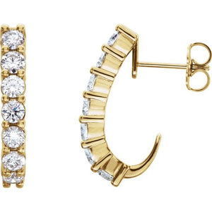 14K Gold Natural Diamond Earrings - Options Available