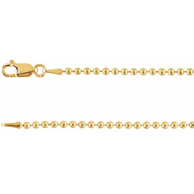 14K Gold Hollow Bead Chain - Options Available