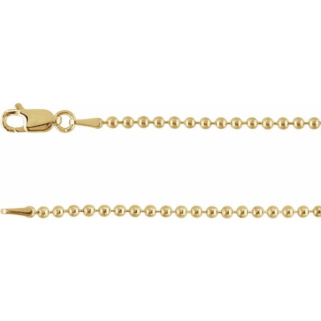Hollow Bead Chain Necklace in 14K Gold Available in 16" - 24"