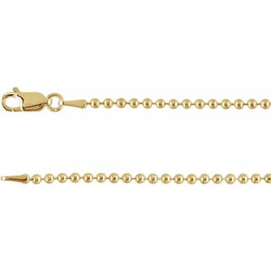 Hollow Bead Chain Necklace in 14K Gold Available in 16