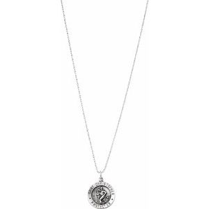 Sterling Silver 22 mm St. Christopher Travel Medal - Faith and Protection