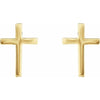 14K White Gold Cross Earring – 7.5 mm Polished Design