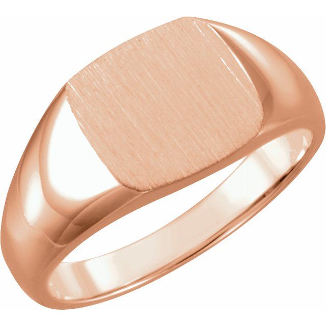 14K Gold, 18K Gold & Platinum Signet Ring - Options Available