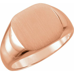 14K Gold, 18K Gold & Platinum Signet Ring - Options Available