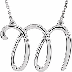 14K Gold Script Initial Necklace