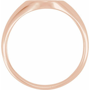 Signet Ring | 14K Gold, 18K Gold, Silver & Platinum | 10 X 12 Mm | Oval | Polished